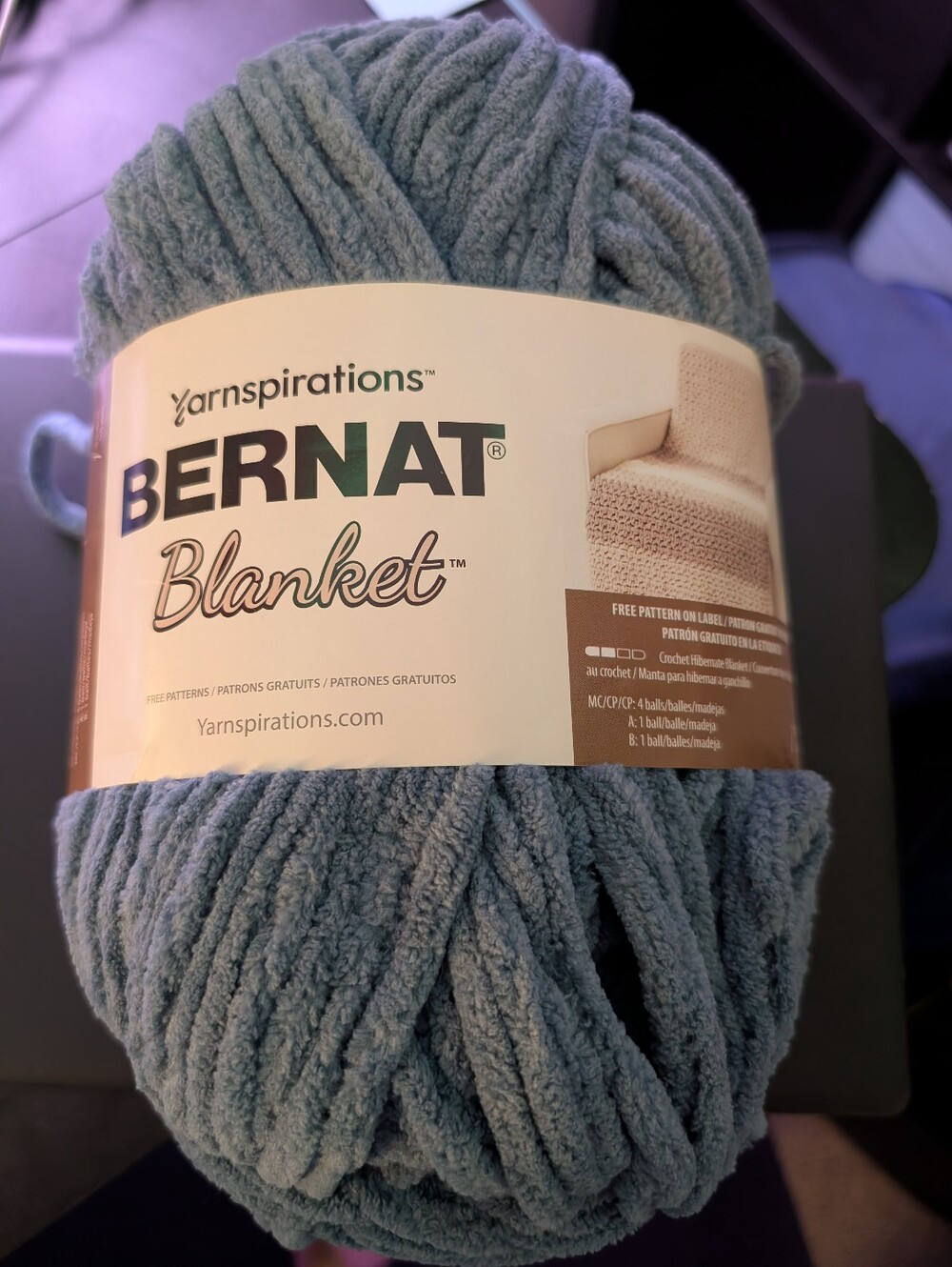 Yarnspirations Bernat Blanket Yarn-Country Blue 10.5 oz 300g NEW